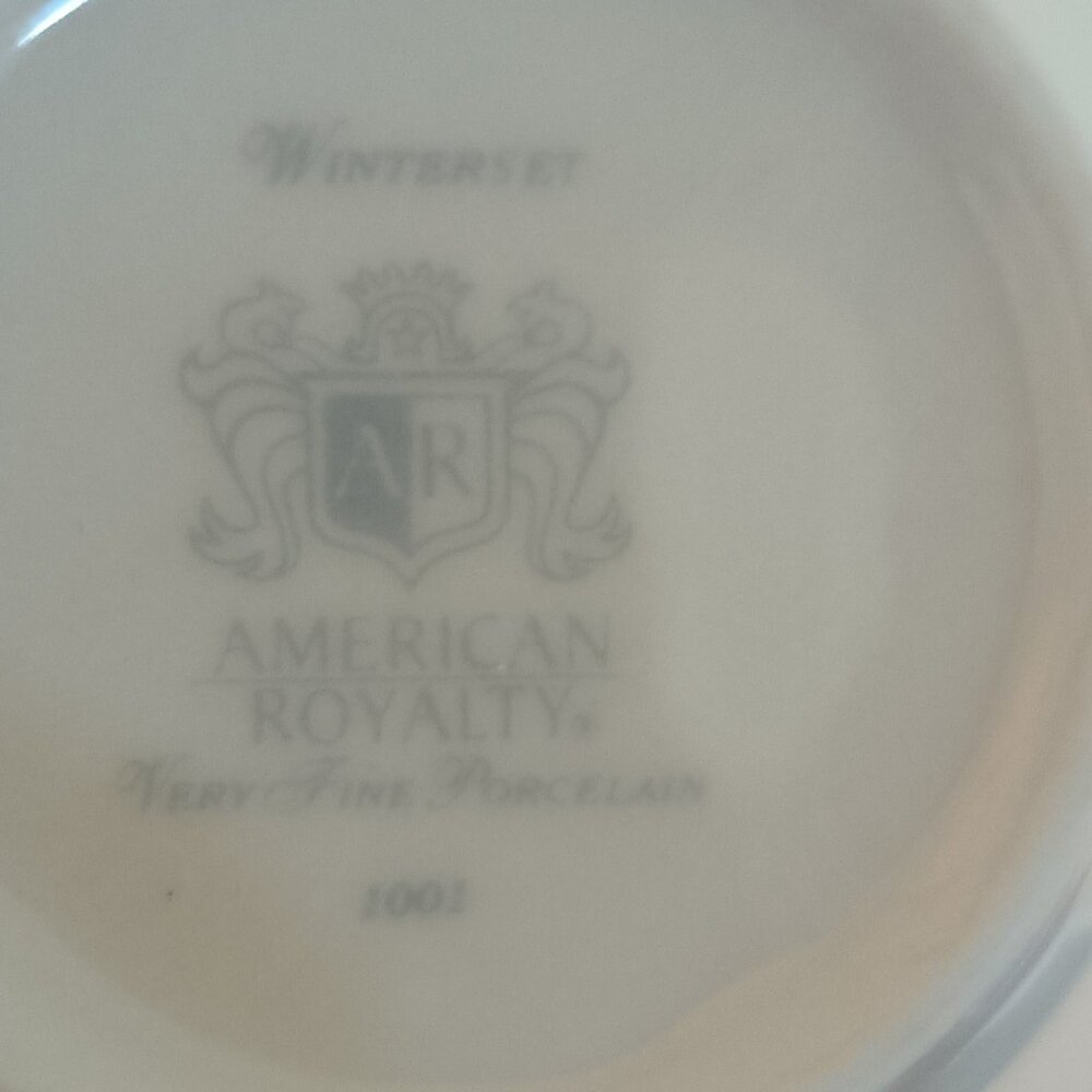 Vintage Flat Cup & Saucer Set, Winterset by American Royalty. 1001 , 8 Available - Picture 4 of 5